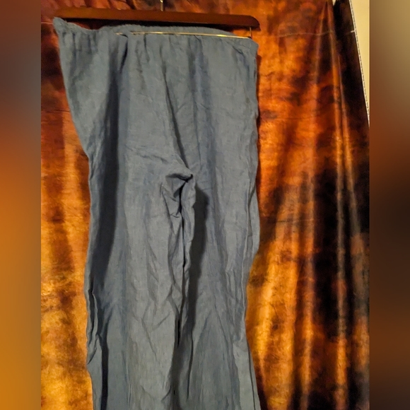 Coldwater Creak Blue Straight Leg Drawstring Pants- Woman L - Picture 9 of 10